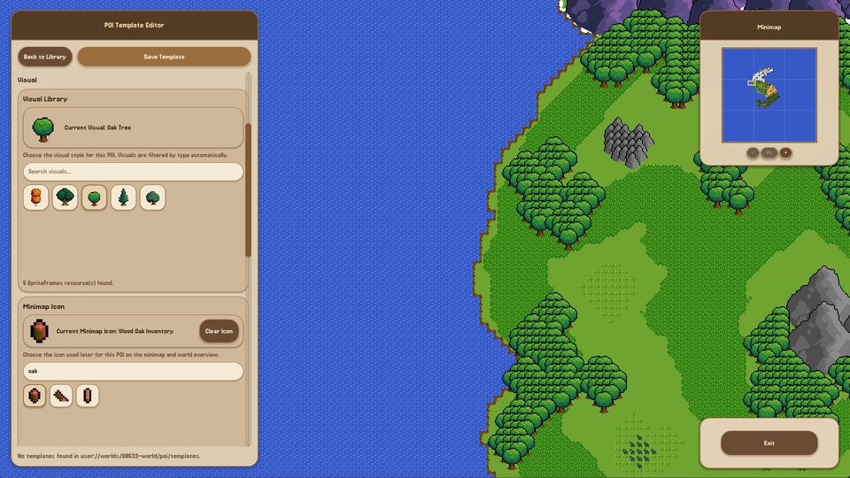 POI templates and the prefab system screenshot